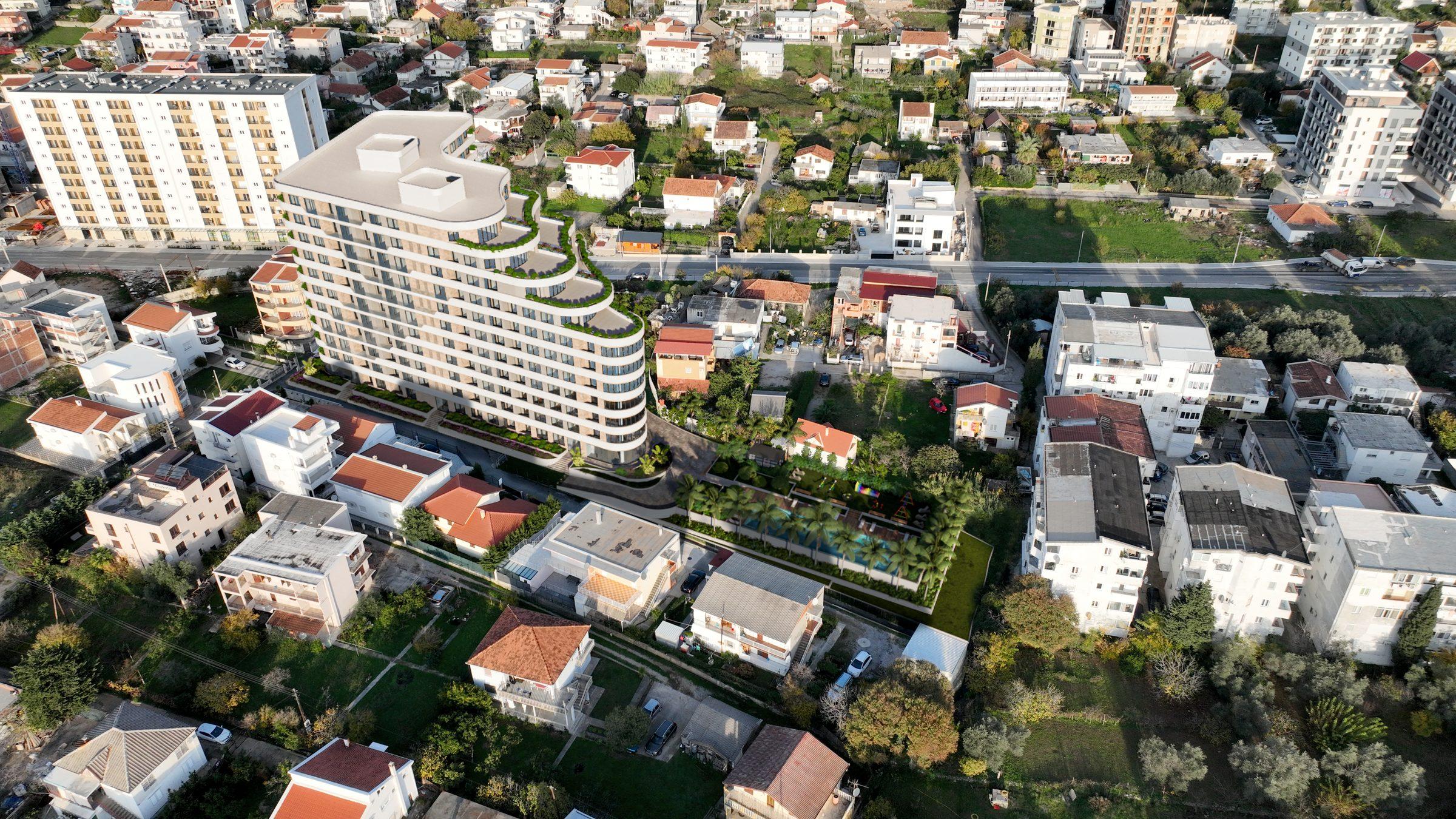 Aerial view of Šušanj, Bar