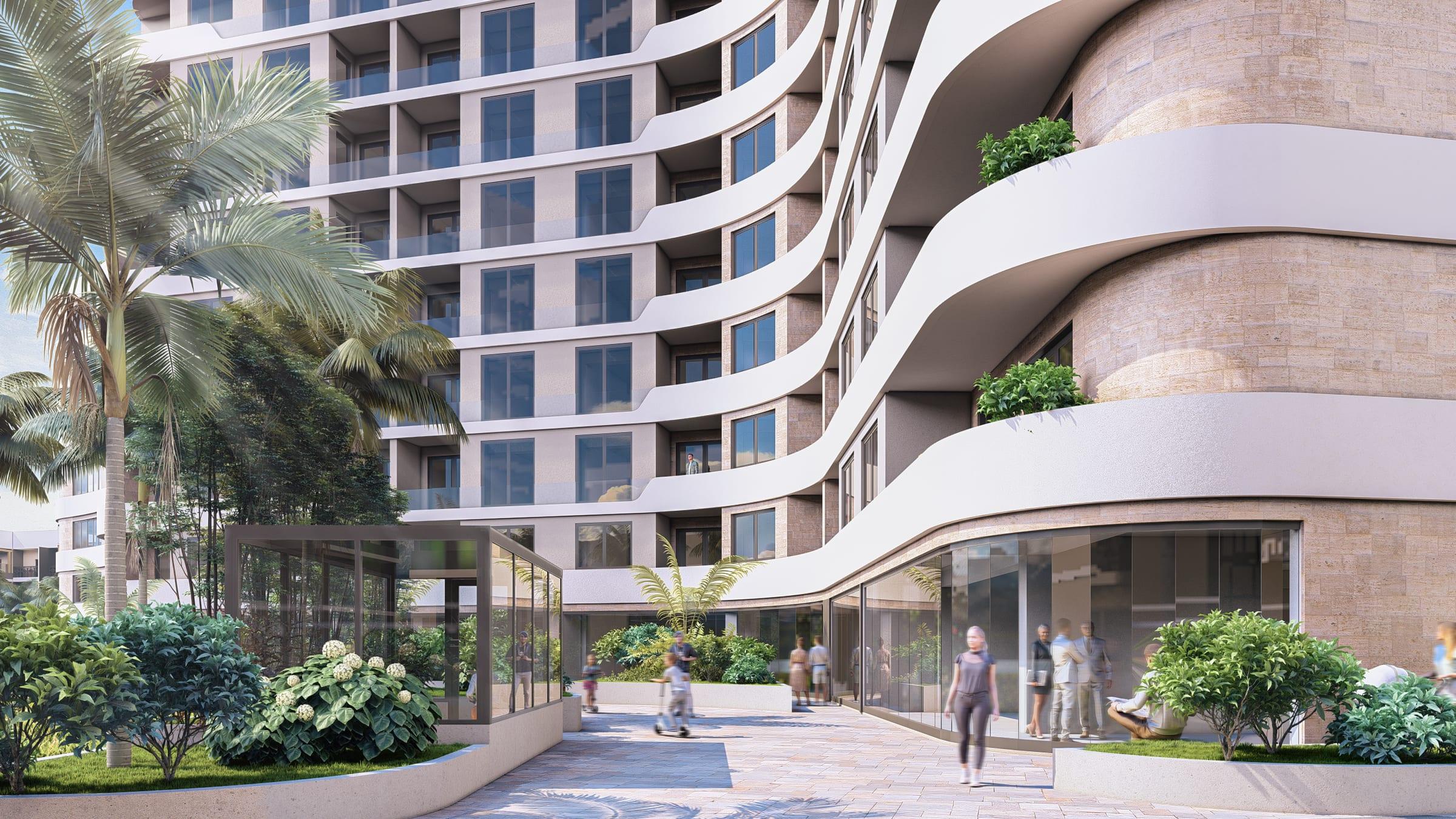 Curved balconies and terraces of Terrazze Residences